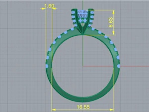 55 Female ring 3D Print Model