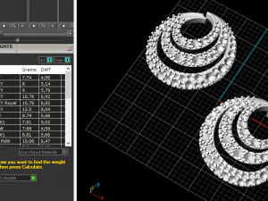 57 Set of earrings and ring 3D Print Model