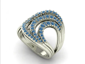 57 Set of earrings and ring 3D Print Model