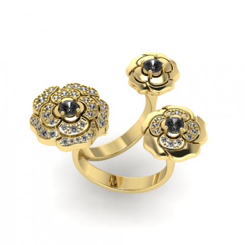 85 Two-finger ring 3D Print Model .c4d .max .obj .3ds .fbx .stl .blend 