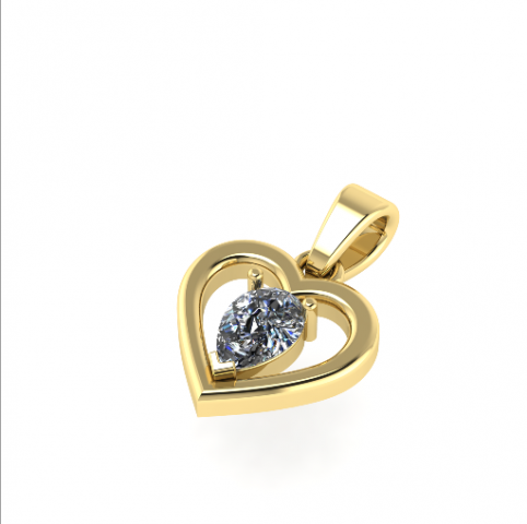 86 Heart pendant 3Dプリントモデル .c4d .max .obj .3ds .fbx .stl .blend 