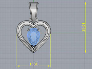 86 Heart pendant 3Dプリントモデル