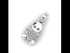 92 Pendant with a heart 3D Print Model