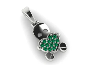 92 Pendant with a heart 3D Print Model