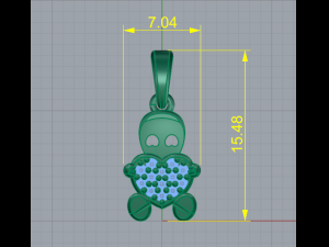 92 Pendant with a heart Model Cetak 3D