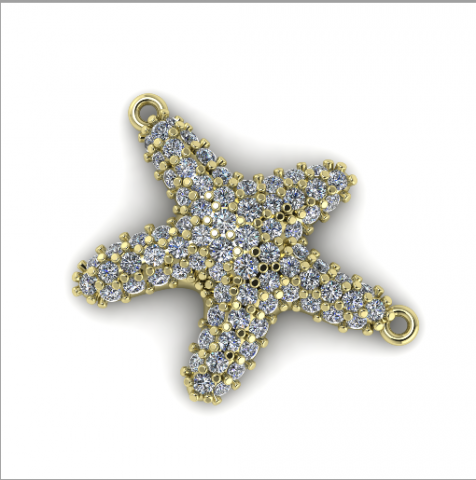 106 Pendant in the form of a starfish 3D-printmodel .c4d .max .obj .3ds .fbx .stl .blend 