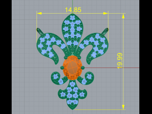126 Pendant royal lily 3D प्रिंट मॉडल