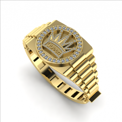 158 Bracelet queen 3Dプリントモデル .c4d .max .obj .3ds .fbx .stl .blend 