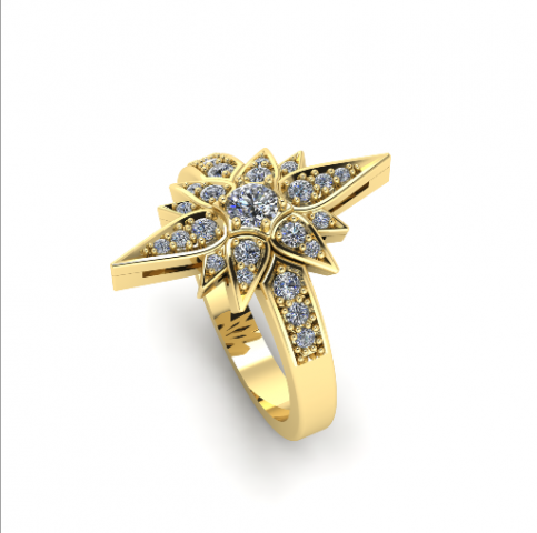 155 Beautiful womens ring with the look of a leaf 3D 打印模型 .c4d .max .obj .3ds .fbx .stl .blend 