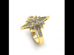 155 Beautiful womens ring with the look of a leaf 3Dプリントモデル