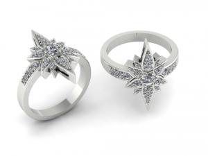155 Beautiful womens ring with the look of a leaf 3D 打印模型