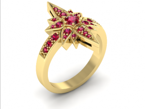 155 Beautiful womens ring with the look of a leaf 3D 打印模型