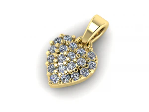 166 Kalp şeklinde kolye ucu 3D Baskı Modeli