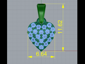 166 Pendant in the form of a heart 3D Print Model