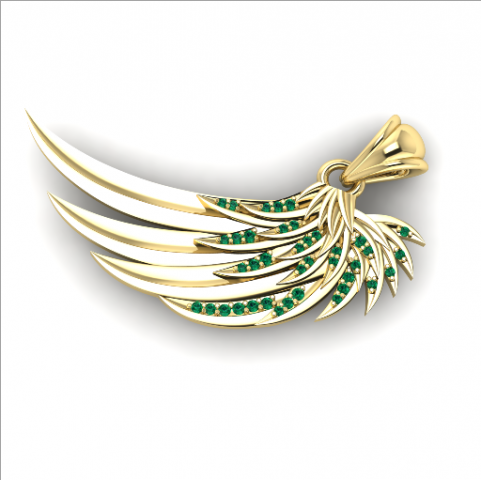 167 Angel wings pendant gift for women 3D 프린트 모델 .c4d .max .obj .3ds .fbx .stl .blend