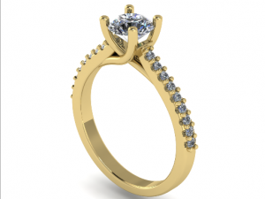 177 Engagement ring 3D Принт Модель
