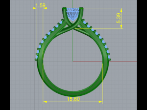 177 Engagement ring 3D Принт Модель