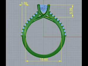 177 Engagement ring 3D Print Model