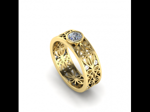 184 Beautiful ring with patterns for women 3D Print Model