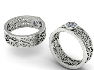 184 Beautiful ring with patterns for women 3D Druckmodell