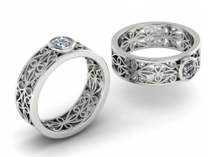 184 Beautiful ring with patterns for women 3D Druckmodell
