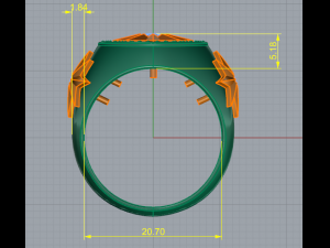 188 Mens ring with a star 3D Druckmodell