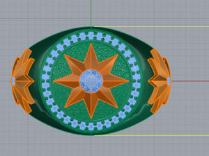 188 Mens ring with a star 3D Druckmodell