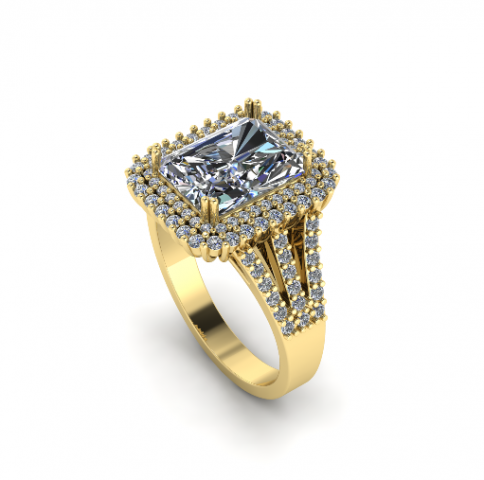 189 Womens ring with a large stone 3D Print Model .c4d .max .obj .3ds .fbx .stl .blend