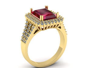 189 Womens ring with a large stone 3D Print Model