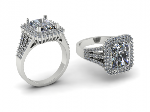 189 Womens ring with a large stone 3D Print Model