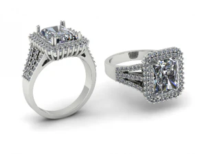 189 Womens ring with a large stone 3D Print Model