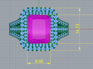 189 Womens ring with a large stone 3D Print Model
