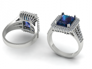 189 Womens ring with a large stone 3D Print Model