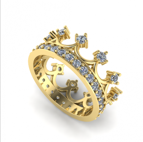 190 Crown ring 3D Print Model .c4d .max .obj .3ds .fbx .stl .blend 