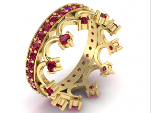 190 Crown ring 3D Print Model