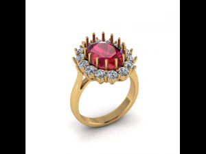 195 Beautiful ring for women 3D Print Model