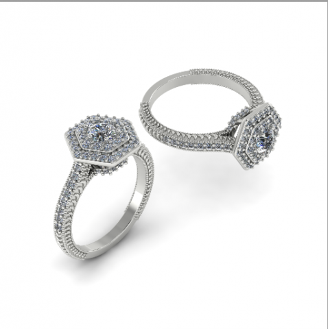 200 Hexagon ring 3D 프린트 모델 .c4d .max .obj .3ds .fbx .stl .blend 