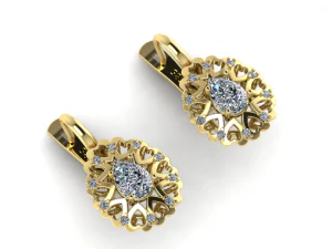 202 Earrings with hearts 3D Print Model