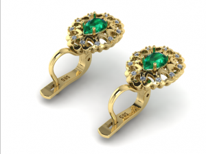 202 Earrings with hearts 3D Print Model