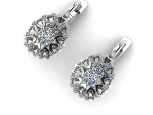 202 Earrings with hearts 3D Print Model