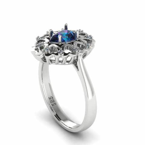 203 Ring with hearts Model Cetak 3D .c4d .max .obj .3ds .fbx .stl .blend 