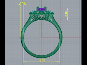203 Ring with hearts Model Cetak 3D