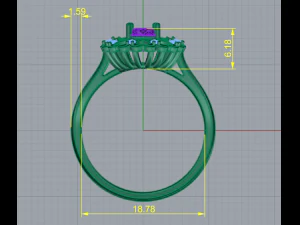 203 Ring with hearts 3D Print Model