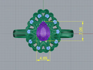 203 Ring with hearts 3D Print Model