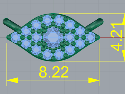 208 Pendant in the form of eyes 3D Принт Модель