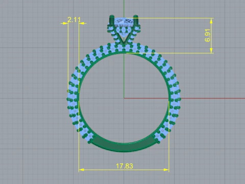 212 Ring for women 3D Print Model