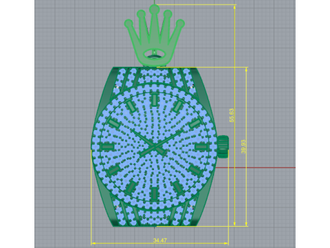 216 Pendant in the form of a Roleix watch 3D-Druckmodell