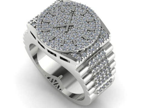 220 劳力士手表形式的戒指 3D 打印模型