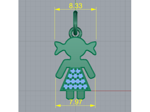 222 Pendant girl 3D-printmodel
