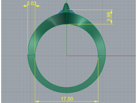 225 Female ring Model Cetak 3D